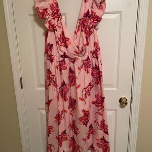 eloquii pink floral dress